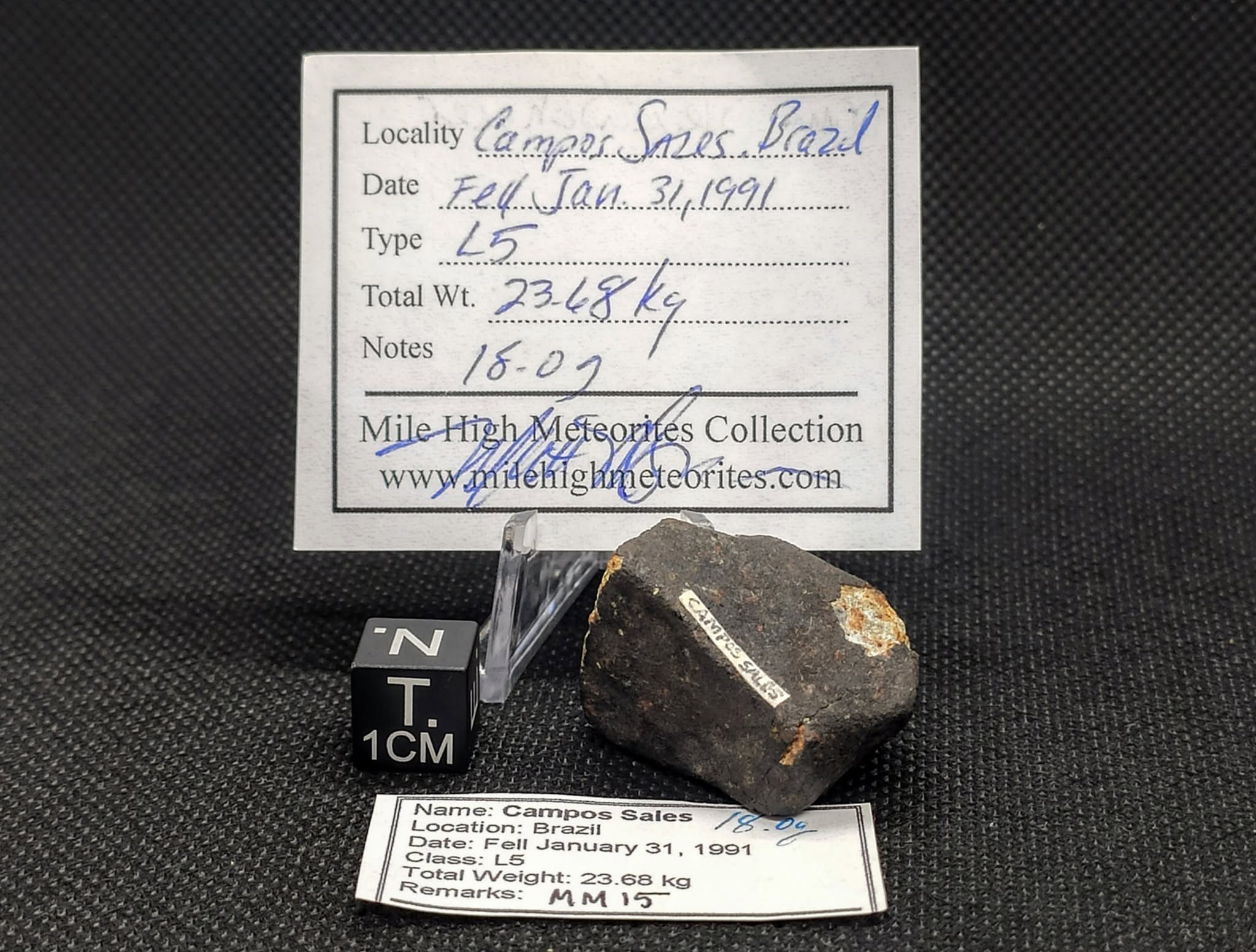 Meteorito Campos Sales da coleção Emanuel Foglietto