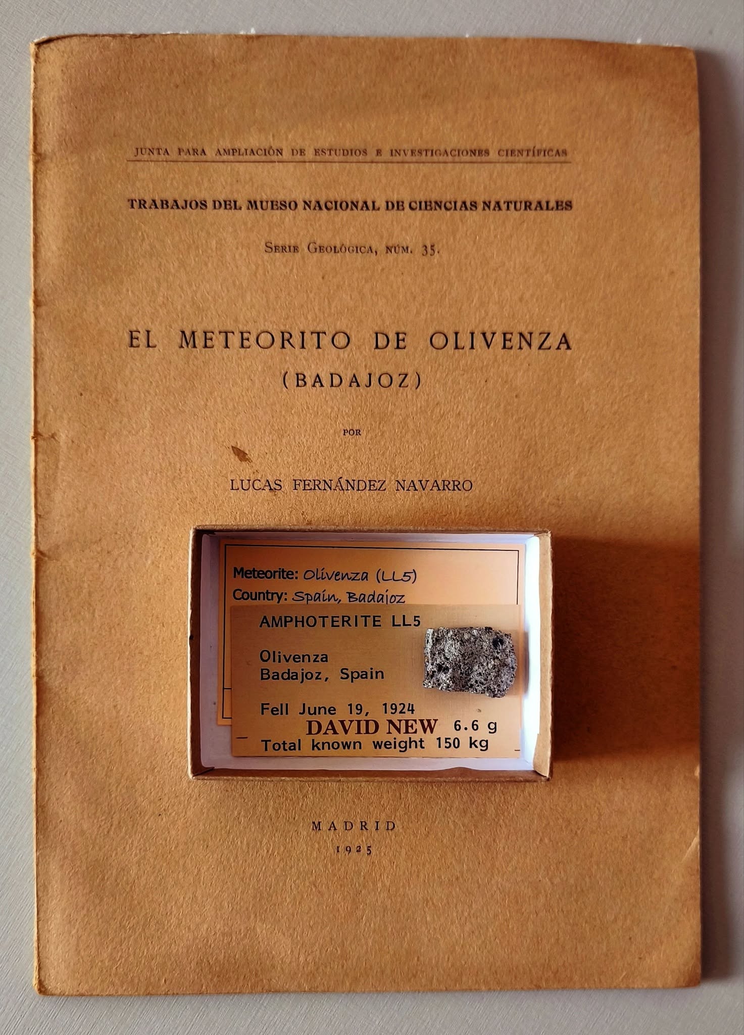 Meteorito Olivenza da coleção Emanuel Foglietto