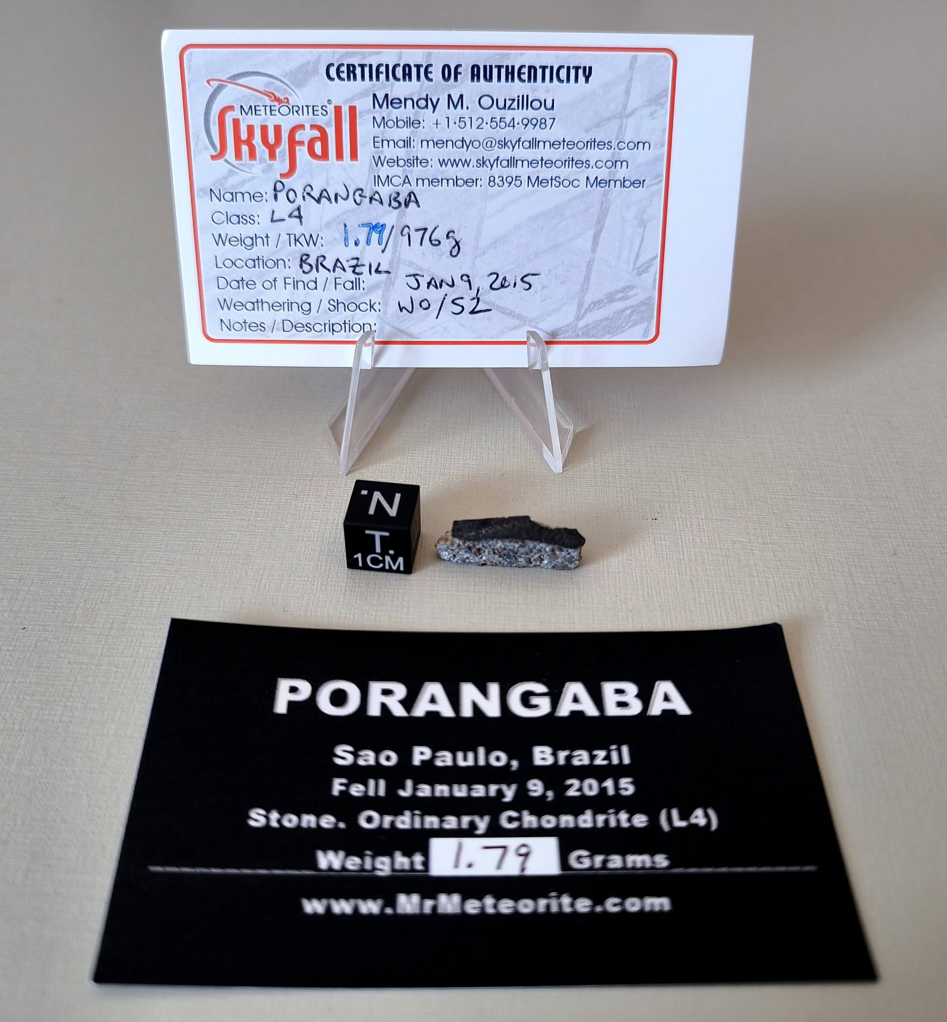 Meteorito Porangaba da coleção Emanuel Foglietto