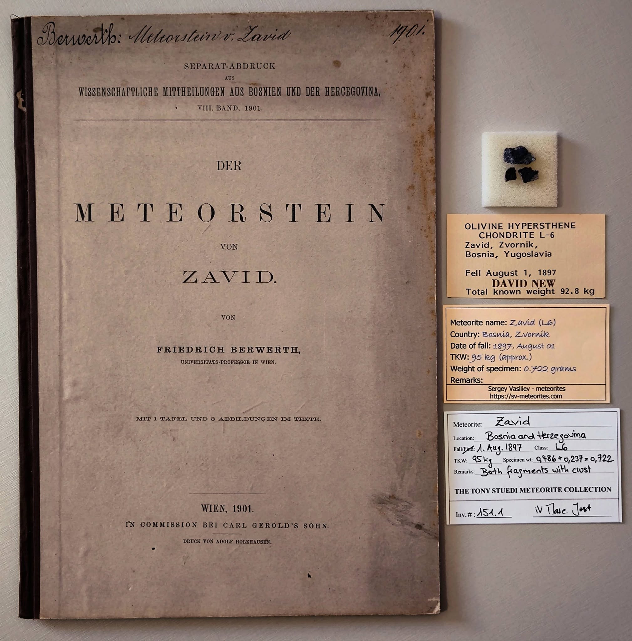 Meteorito Zavid da coleção Emanuel Foglietto